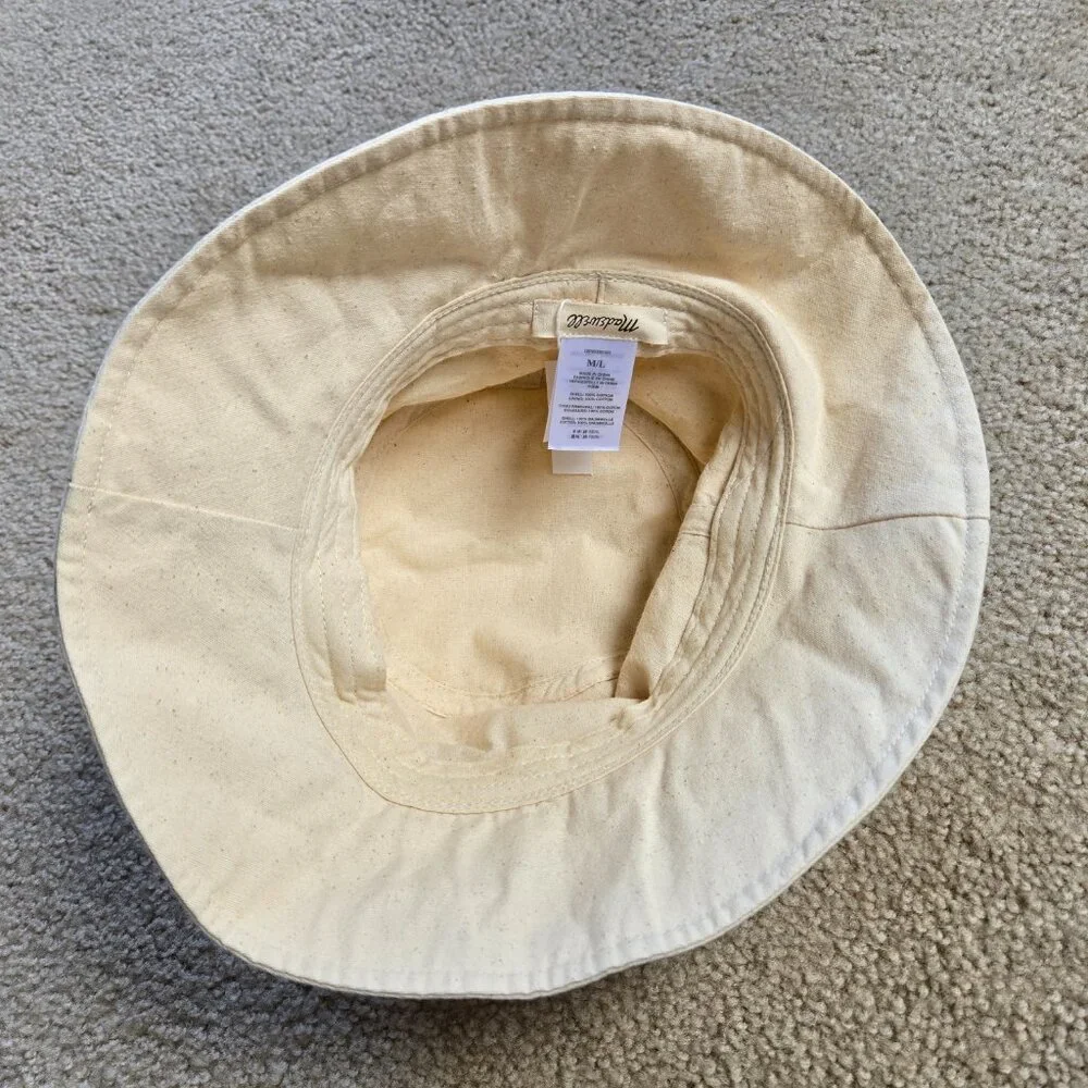 NWT Madewell Unbleached Cotton Bucket Sun Hat - Picture 3 of 5